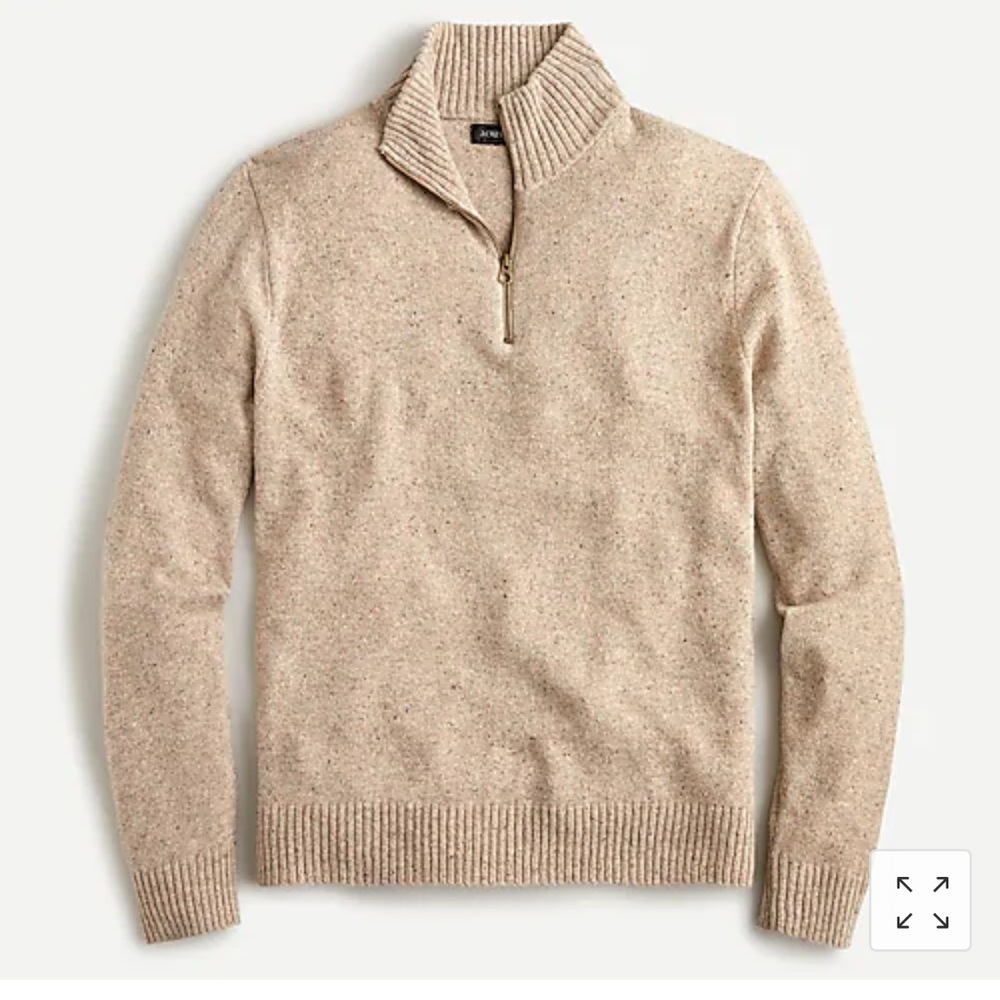 J. Crew Rugged Merino Wool Half-Zip Sweater